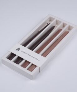 GloboStar® MOCHA-CREAM 35211 ΣΕΤ 4 Αρωματικά Κεριά Κηροπηγίου Παραφίνης με Άρωμα Σοκολάτα – Καφές Πολύχρωμα Μ2 x Π2 x Υ25cm