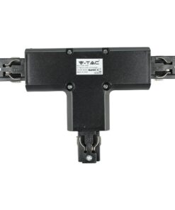 Σύνδεσμος για Τριφασική Ράγα Ένωση -Τ- 4 Καλωδίων Μαύρος V-TAC – 3524