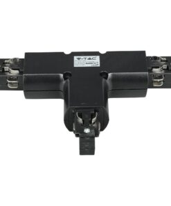 Σύνδεσμος για Τριφασική Ράγα Ένωση -Τ- 4 Καλωδίων Μαύρος V-TAC – 3524