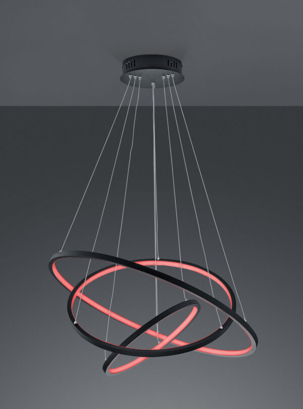 Κρεμαστό Φωτιστικό Trio Lighting LED 80W  Ανθρακί Μεταλλικό 7000lm RGBW 3000 – 6000K  352710342