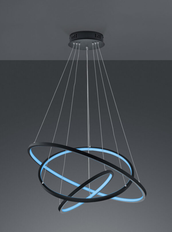 Κρεμαστό Φωτιστικό Trio Lighting LED 80W  Ανθρακί Μεταλλικό 7000lm RGBW 3000 – 6000K  352710342
