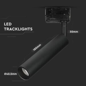 LED Φωτιστικό Ράγας Μαύρο 7W V-TAC PRO Samsung Chip COB CRI >90 24° 420lm  Θερμό Λευκό 3000K – 353