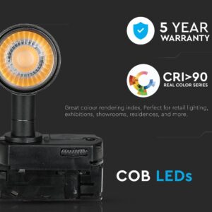 LED Φωτιστικό Ράγας Μαύρο 7W V-TAC PRO Samsung Chip COB CRI >90 24° 420lm  Θερμό Λευκό 3000K – 353