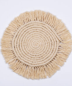 GloboStar® 35301 Μακραμέ Σουπλά Χειροποίητο Μπεζ Φ31cm