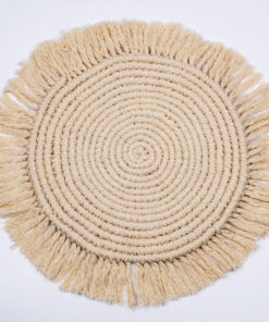 GloboStar® 35303 Μακραμέ Σουπλά Χειροποίητο Μπεζ Φ41cm
