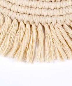 GloboStar® 35303 Μακραμέ Σουπλά Χειροποίητο Μπεζ Φ41cm