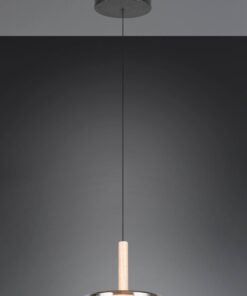 Κρεμαστό Μονόφωτο Ξύλο+Φιμέ Γυαλί CELESTE LED 10W 1100lm Step Dimmable 3000Κ Trio Lighting – 354910132