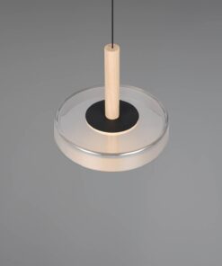 Κρεμαστό Μονόφωτο Ξύλο+Φιμέ Γυαλί CELESTE LED 10W 1100lm Step Dimmable 3000Κ Trio Lighting – 354910132