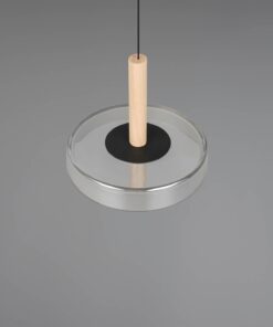 Κρεμαστό Μονόφωτο Ξύλο+Φιμέ Γυαλί CELESTE LED 10W 1100lm Step Dimmable 3000Κ Trio Lighting – 354910132