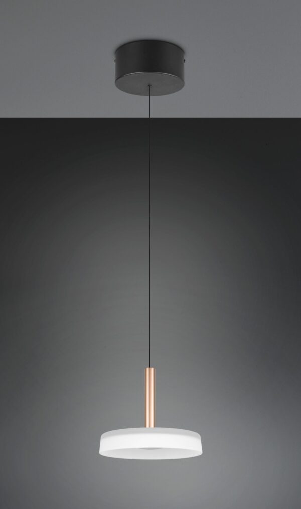 Κρεμαστό Μονόφωτο Καφέ+Λευκό Γυαλί CELESTE LED 10W 1100lm Step Dimmable 3000Κ Trio Lighting – 354910165
