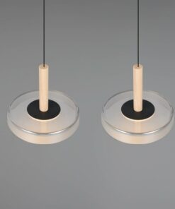 Κρεμαστό Φωτιστικό Ράγα με 4 Σποτ Ξύλο+Φιμέ Γυαλί CELESTE LED 30W 3000lm Step Dimmable 3000Κ Trio Lighting – 354910432