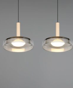 Κρεμαστό Φωτιστικό Ράγα με 4 Σποτ Ξύλο+Φιμέ Γυαλί CELESTE LED 30W 3000lm Step Dimmable 3000Κ Trio Lighting – 354910432