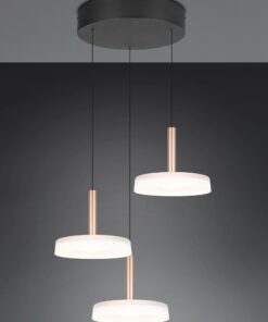 Κρεμαστό Φωτιστικό Ροζέτα με 3 Σποτ Καφέ+Λευκό Γυαλί CELESTE LED 22.5W 2250lm Step Dimmable 3000Κ Trio Lighting – 354930365