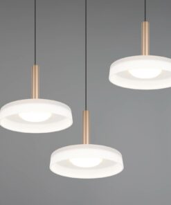 Κρεμαστό Φωτιστικό Ροζέτα με 3 Σποτ Καφέ+Λευκό Γυαλί CELESTE LED 22.5W 2250lm Step Dimmable 3000Κ Trio Lighting – 354930365