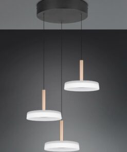 Κρεμαστό Φωτιστικό Ροζέτα με 3 Σποτ Καφέ+Λευκό Γυαλί CELESTE LED 22.5W 2250lm Step Dimmable 3000Κ Trio Lighting – 354930365