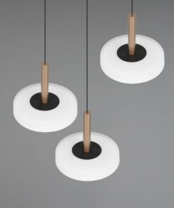 Κρεμαστό Φωτιστικό Ροζέτα με 3 Σποτ Καφέ+Λευκό Γυαλί CELESTE LED 22.5W 2250lm Step Dimmable 3000Κ Trio Lighting – 354930365