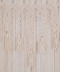 GloboStar® 35500 Μακραμέ Κουρτίνα Χειροποίητη Μπεζ Π100 x Υ180cm