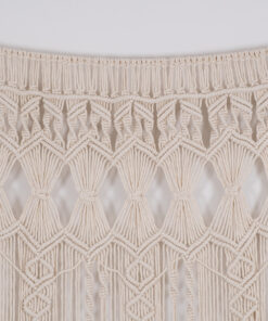 GloboStar® 35500 Μακραμέ Κουρτίνα Χειροποίητη Μπεζ Π100 x Υ180cm