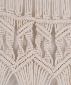 GloboStar® 35500 Μακραμέ Κουρτίνα Χειροποίητη Μπεζ Π100 x Υ180cm