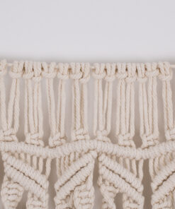 GloboStar® 35500 Μακραμέ Κουρτίνα Χειροποίητη Μπεζ Π100 x Υ180cm