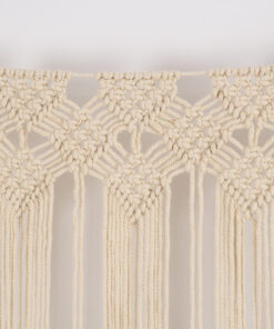 GloboStar® 35503 Μακραμέ Κουρτίνα Χειροποίητη Μπεζ Π100 x Υ115cm