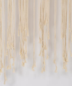 GloboStar® 35503 Μακραμέ Κουρτίνα Χειροποίητη Μπεζ Π100 x Υ115cm