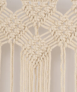 GloboStar® 35503 Μακραμέ Κουρτίνα Χειροποίητη Μπεζ Π100 x Υ115cm