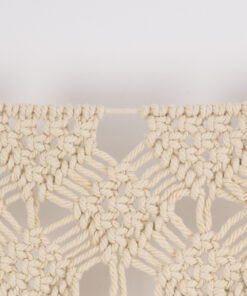 GloboStar® 35503 Μακραμέ Κουρτίνα Χειροποίητη Μπεζ Π100 x Υ115cm