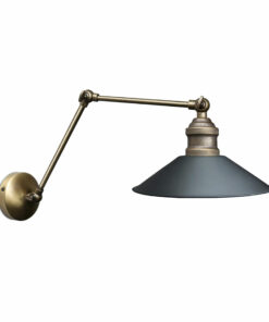 GloboStar® HAWK 204-0114 Μοντέρνο Επιτοίχειο Φωτιστικό Απλίκα Μονόφωτο 1 x E27 IP20 Χρυσό Μέταλλο με Μαύρο Πλαστικό – Μ21,5 x Π21,5 x Υ52cm