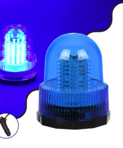GloboStar® 85158 PRO Series Φάρος Σήμανσης Οχήματος Αστυνομίας για Αυτοκίνητα & Φορτηγά 6 Προγραμμάτων Φωτισμού STROBE LED 20W DC 10-30V Αδιάβροχος IP65 Μπλε