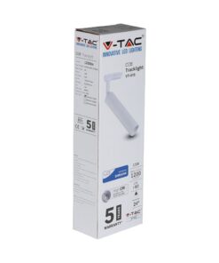 LED Φωτιστικό Ράγας Λευκό 15W V-TAC PRO Samsung Chip COB CRI >90 24° 1050lm Θερμό Λευκό 3000K – 356