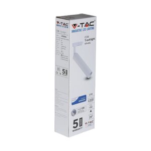 LED Φωτιστικό Ράγας Λευκό 15W V-TAC PRO Samsung Chip COB CRI >90 24° 1050lm Θερμό Λευκό 3000K – 356