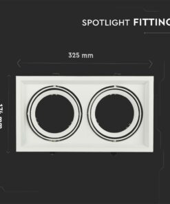 Χωνευτή Βάση 2xAR111 V-TAC Ρυθμιζόμενη Λευκή Αλουμίνιο – 3576