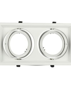 Χωνευτή Βάση 2xAR111 V-TAC Ρυθμιζόμενη Λευκή Αλουμίνιο – 3576