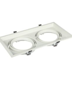 Χωνευτή Βάση 2xAR111 V-TAC Ρυθμιζόμενη Λευκή Αλουμίνιο – 3576