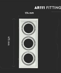 Χωνευτή Bάση 3xAR111 Λευκό Σώμα V-TAC – 3577
