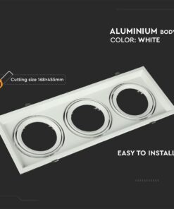 Χωνευτή Bάση 3xAR111 Λευκό Σώμα V-TAC – 3577