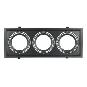 Χωνευτή βάση 3xAR111 Μαύρο σώμα V-TAC – 35831