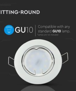 Στρογγυλό φωτιστικό GU10 σποτ, συμβατό με λάμπες GU10. Χωρίς περιλαμβανόμενες λάμπες.