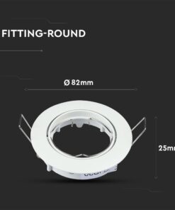 Στρογγυλό φωτιστικό σποτ, μέγεθος Ø82mm, ύψος 25mm, λευκό χρώμα για οροφές.