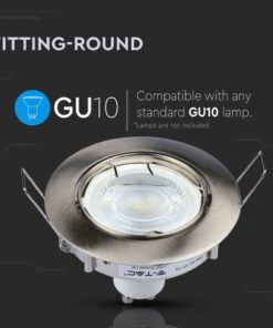 Στρογγυλό σποτ φωτιστικό GU10, μεταλλικό, συμβατό με λάμπες GU10, λαμπτήρας δεν περιλαμβάνεται.