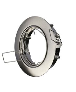 Downlight χωνευτό στρογγυλό, ανοξείδωτο ατσάλι, βάση GU10, για μοντέρνο φωτισμό εσωτερικών χώρων.