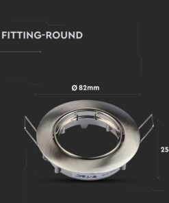 Στρογγυλό φωτιστικό σποτ ενσωμάτωσης 82mm, ανοξείδωτο, για οροφή, διάμετρος 25mm.