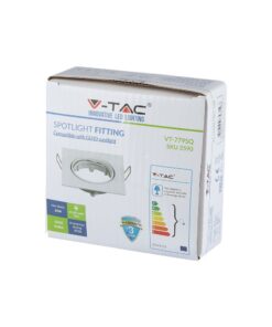 Κουτί εξαρτήματος σποτ φωτισμού V-TAC, GU10, VT-779SQ, μέγιστη ισχύς 35W, IP20, για εσωτερική χρήση.