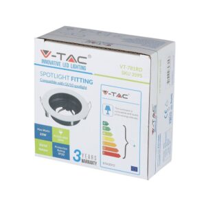 Σποτ φωτιστικό V-TAC VT-781RD, GU10, 35W, IP20, λευκό, 3 έτη εγγύηση, ενεργειακή κλάση A+.