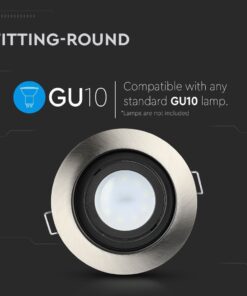 Στρογγυλό φωτιστικό GU10, συμβατό με όλες τις λάμπες GU10. Ιδανικό για οροφή. (Λάμπες δεν περιλαμβάνονται.)