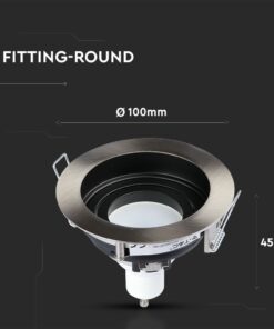 Στρογγυλή φωτιστική κανάτα, διαμέτρου 100mm και ύψους 45mm για ενσωματωμένους φωτισμούς.