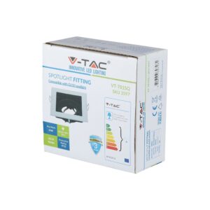 Συσκευασία σποτ φωτιστικού V-TAC VT-781SQ, 35W, GU10, IP20, 220-240V, ενεργειακή κλάση A.