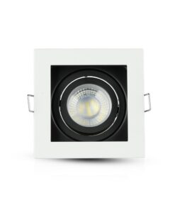 Ενσωματωμένο φωτιστικό LED τετράγωνο, λευκό, για εσωτερική τοποθέτηση, ιδανικό για μοντέρνο φωτισμό χώρου.