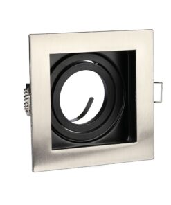 Τετράγωνο πλαίσιο σποτ αλουμινίου, χρώματος ασημί ματ, ιδανικό για σύγχρονο φωτισμό εσωτερικού χώρου.